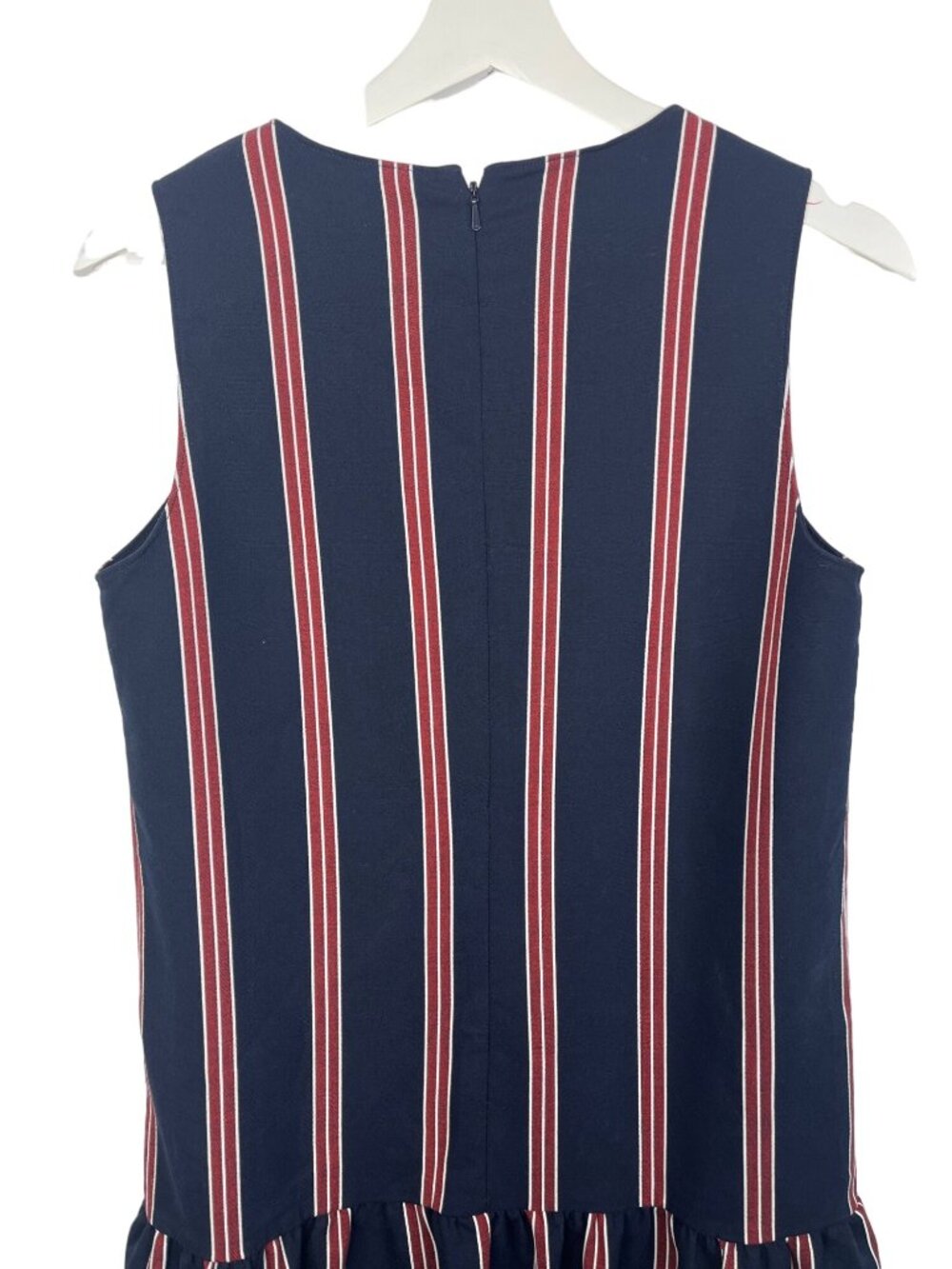 Halogen Dress Womens XS Navy Red Stripe Sleeveless Shift Career Casual - Picture 10 of 12